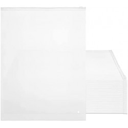 3 Mil Resealable Poly Bags, Svaldo 50 Pack 12"x16" Frosted Slider Zipper Poly Bags with Air Hole, Clear Packaging Plastic Bags for Selling Products, Packaging Clothing, Sew Supplies
