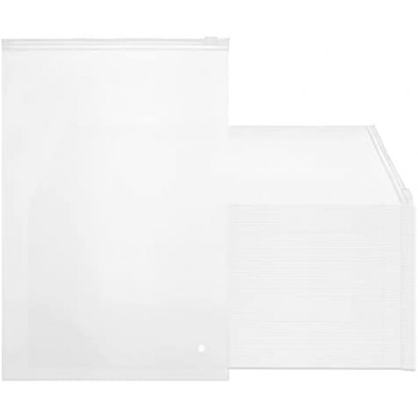 Clear Ziplock Bags, Svaldo 8"x12" (100 Pack) 3 Mil Reclosable Zip Plastic Poly Bags with Resealable Zipper, Frosted Poly Packaging Bags for Clothing, T-Shirt, Brochure, Prints, Handicraft Gift