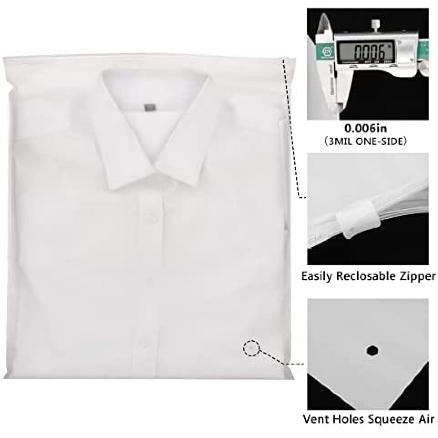Zipper-Top Poly Bag, Size 3 in. × 5 in.