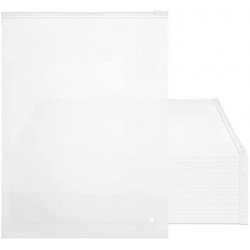 Frosted Zipper Poly Bags, Svaldo 50 Pack 11"x15" Shirt Packaging Bags, 3 Mil Clear Resealable Apparel Ziplock Bags for Clothes Packaging, Photo Storage, Jewelry Showcasing, Product Shipping